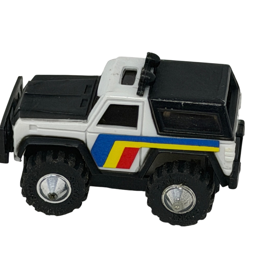 Vintage LJN Rough Riders 4x4 Jeep White Black Striped Toy